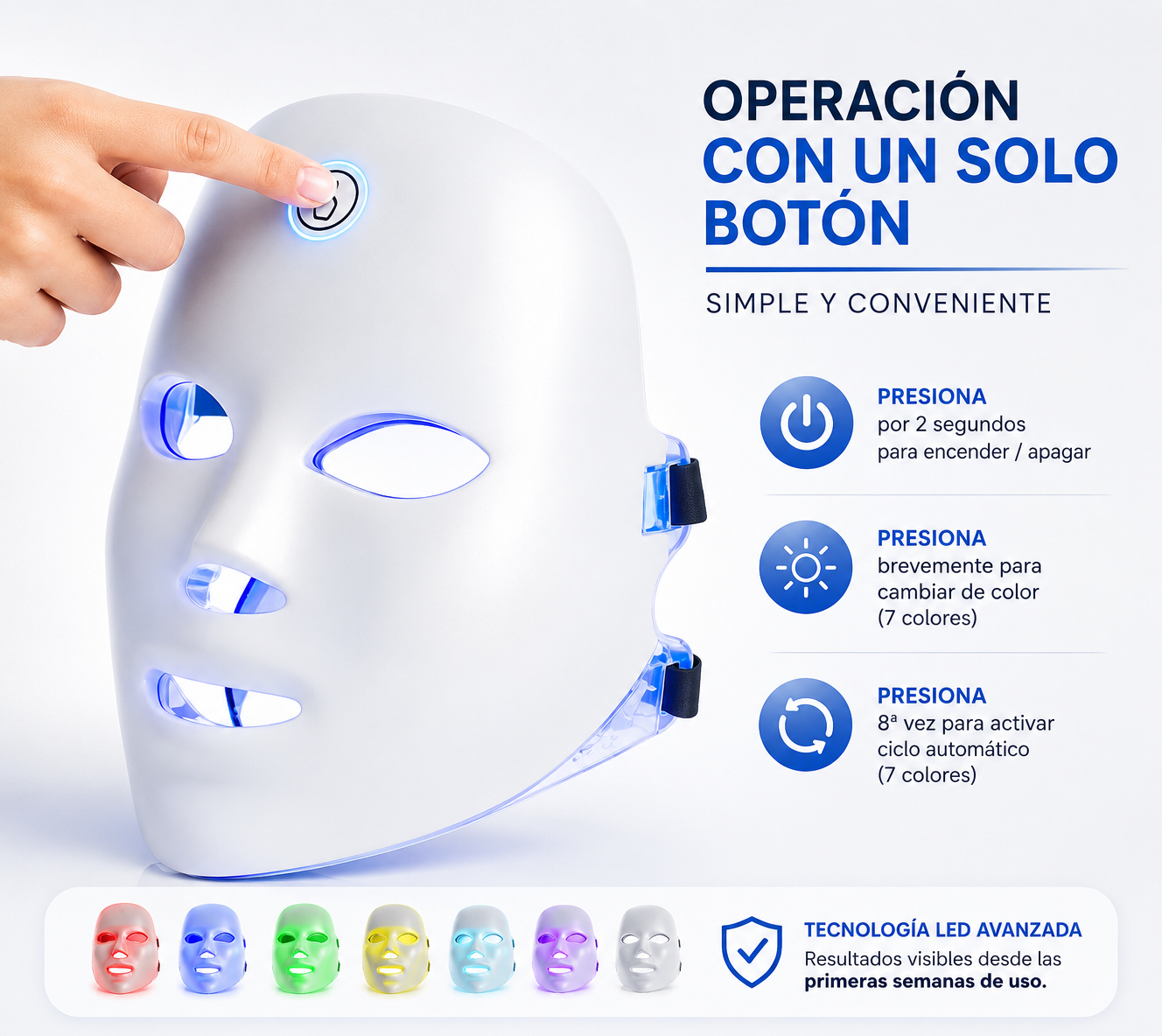 Mascara Led De Rejuvenecimiento Facial