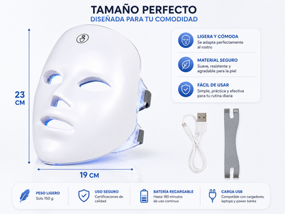 Mascara Led De Rejuvenecimiento Facial