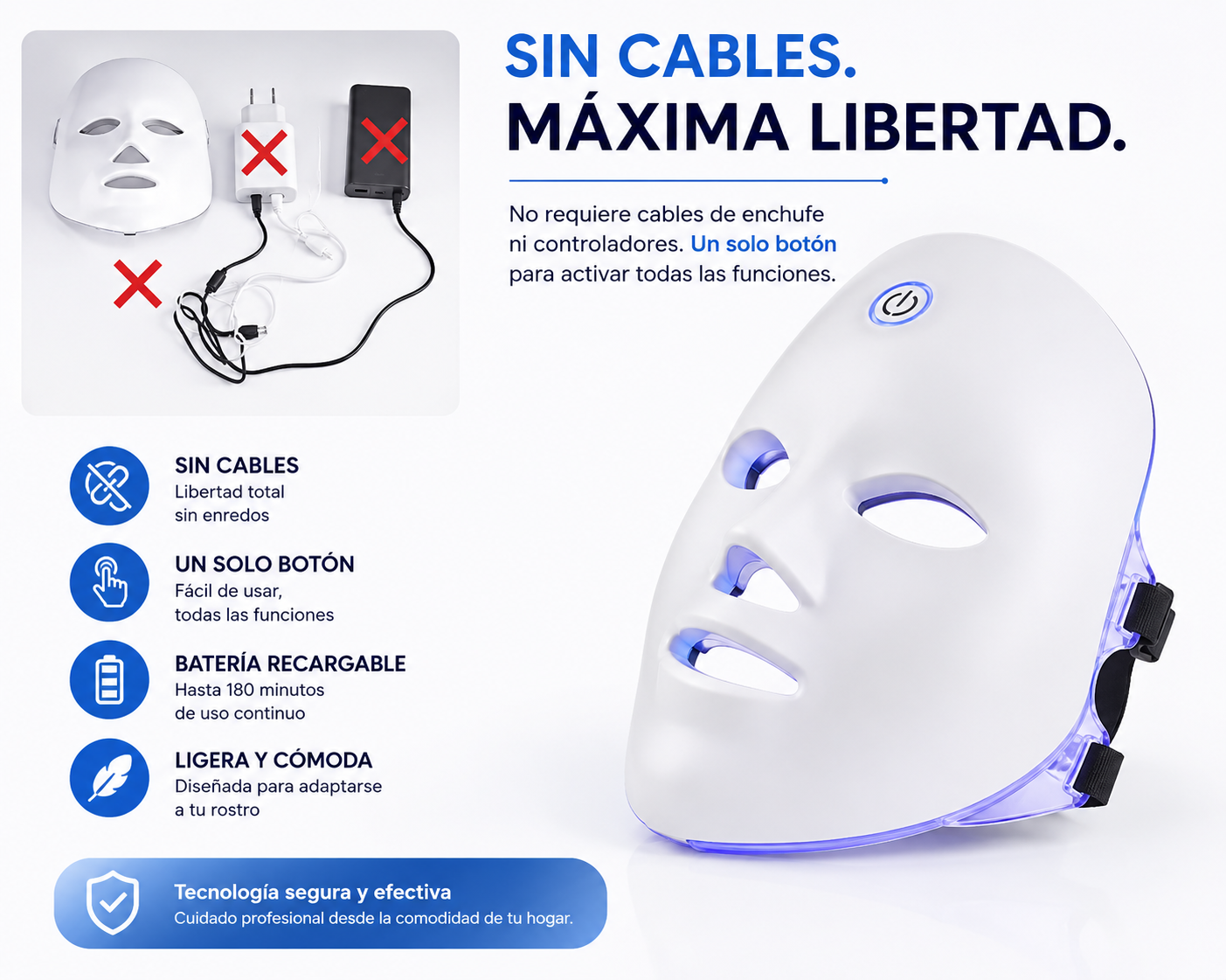 Mascara Led De Rejuvenecimiento Facial