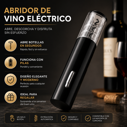 Set Premium para Vino 4 en 1 con Abridor Eléctrico