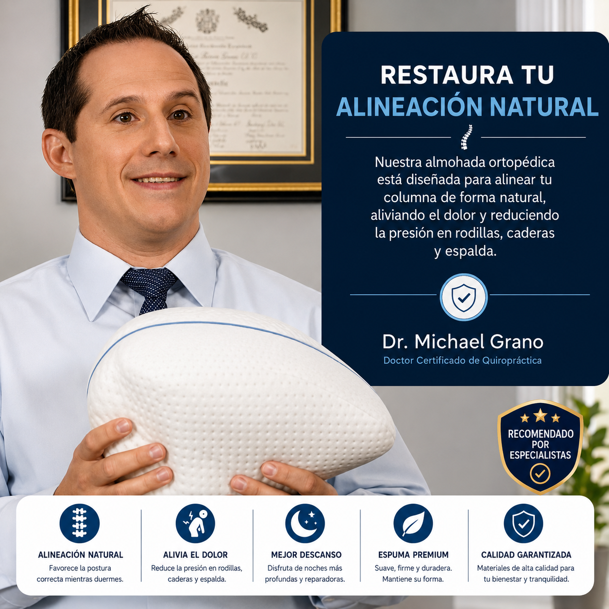 Contour Legacy - Almohada de apoyo de espuma para piernas y rodillas