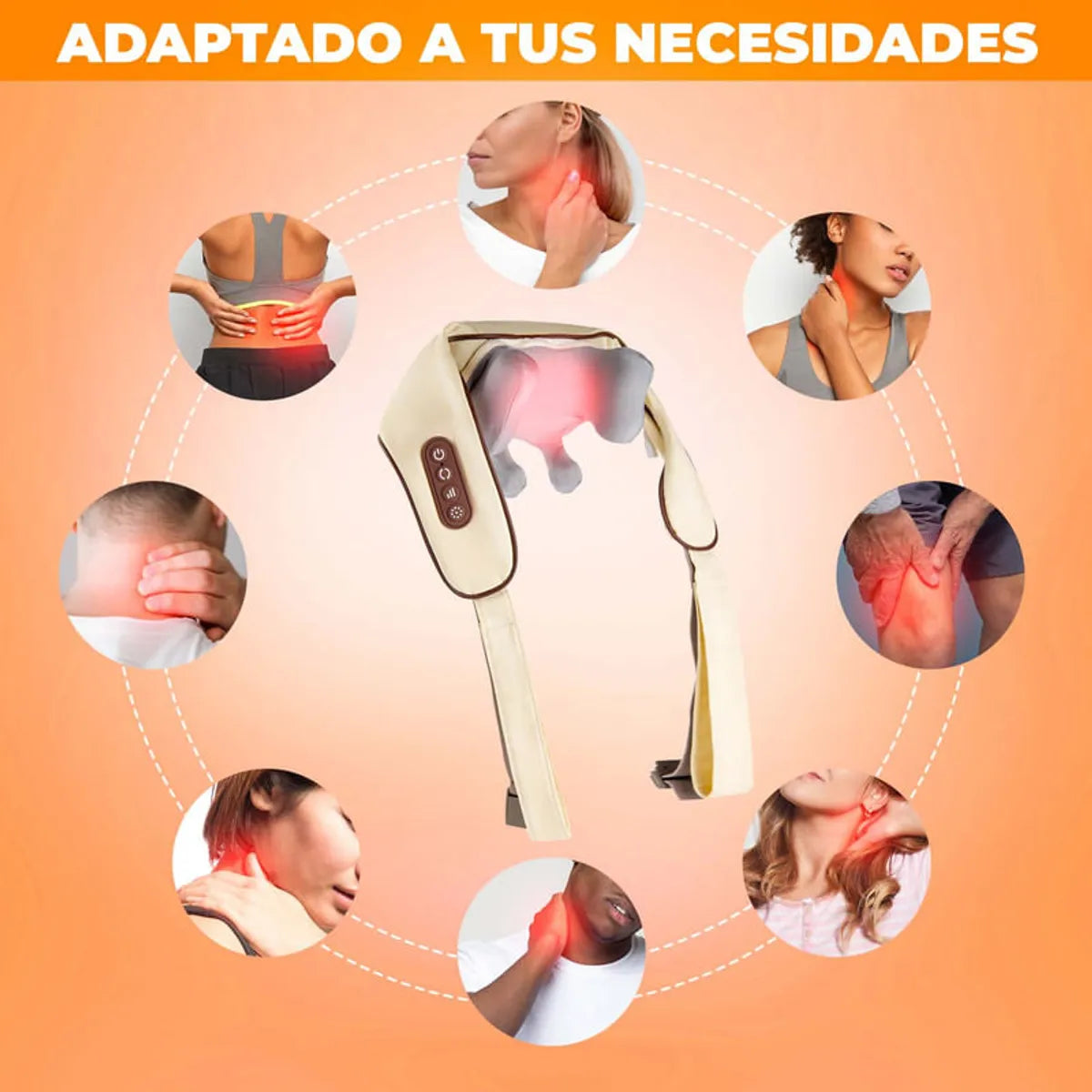"Alivia el dolor de cuello y hombros en 15 minutos desde casa – Masajeador 5D con calor terapéutico"